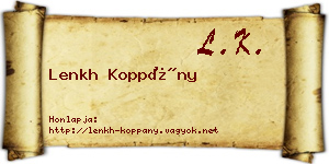Lenkh Koppány névjegykártya